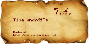 Tiba András névjegykártya